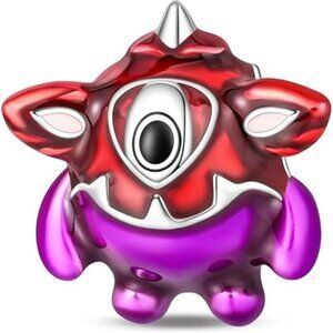 Little Flame Monster Cute Animal DIY Charm Pendant, 925 Sterling Silver Pendant